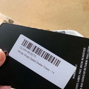 white wrap detail skater dress